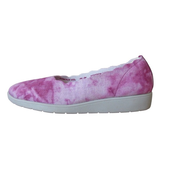 Skechers Cleo Flex Shoes 9.5 Washable Slip On Wedge Skimmer Pink Tie Dye - Picture 1 of 10